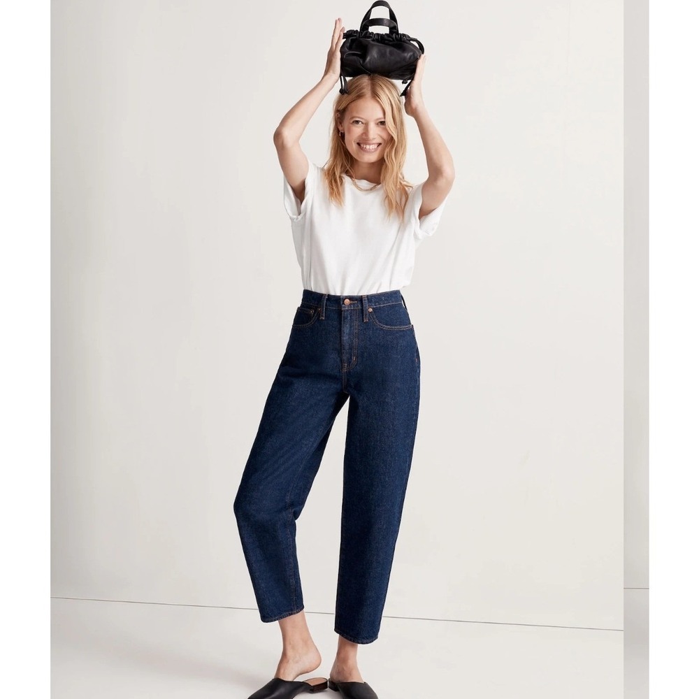 Madewell NH648 Balloon Jeans High Rise Dark Indigo Denim 27